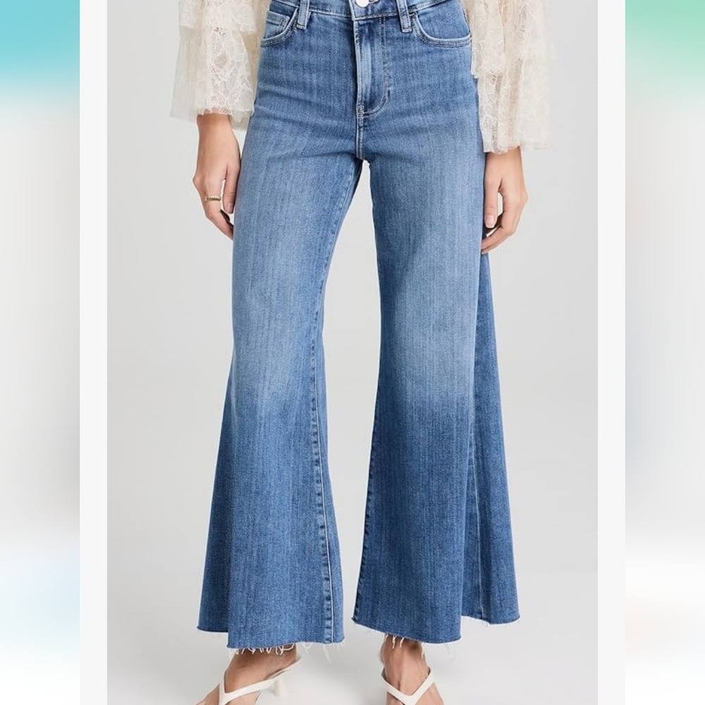 Frame Le Palazzo Crop High Rise Wide-Leg Jean In Daphne